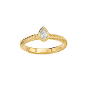 Bague Ornella solitaire diamant poire 0.20 carat or jaune